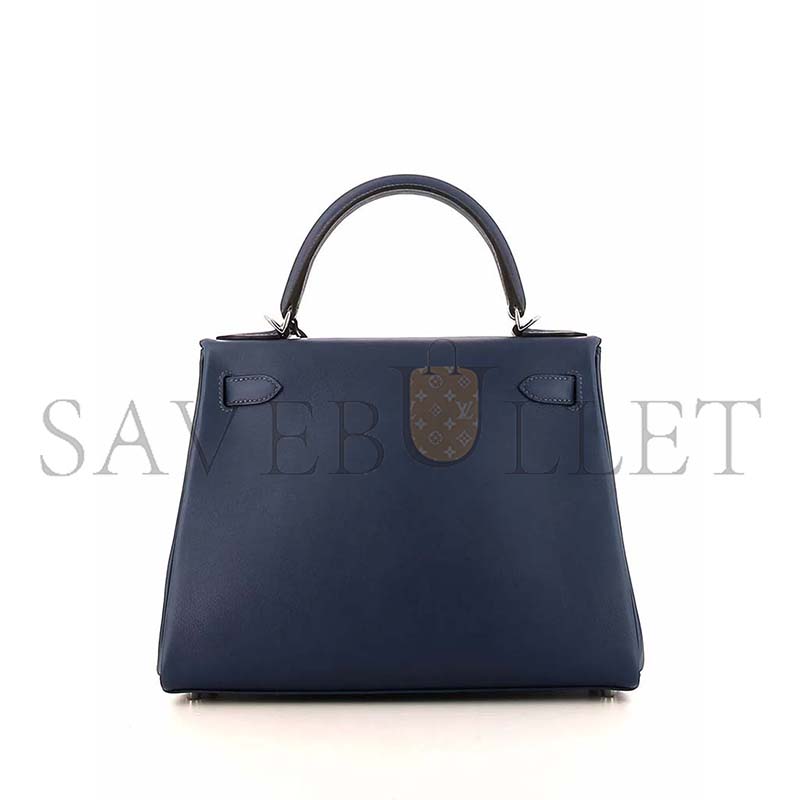 HERMÈS MASTER KELLY 28 VORMANDUM NAVY SILVER (28*22*10cm)